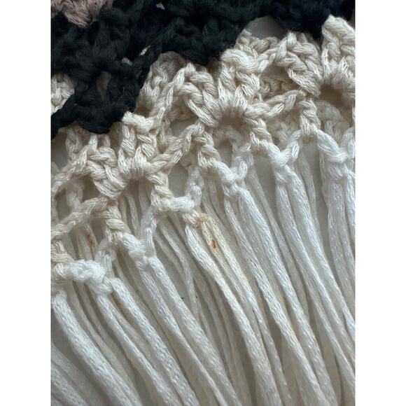 Womens Coquette Crochet Open Knitted Top Size S/M Boho Festival Hippie Earthy - Picture 9 of 13